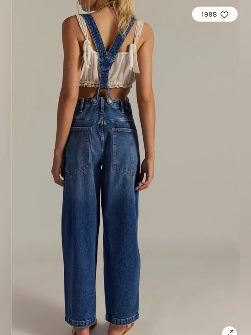 Free People We The Free Berkley Suspender Jeans. NWT. Varsity blues - Picture 3 of 12
